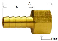 Brass Rigid Female Adapter Diagram